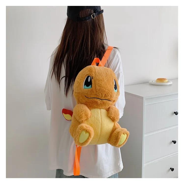 Pokmon Eevee Pikachu Gengar Plush Toys Knapsack Charmander Raichu Squirtle Charizard Psyduck Snorlax Plushie Anime Backpack