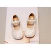 Kids Girls Solid Color Round Toe Pearl Velcro Mary Jane Princess Leather Flats