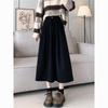 Vintage Harajuku Corduroy A Word Skirt Women Autumn Winter New 2024 New High Waist Midi Black Red Loose All-match Pleated Skirts
