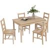 5-Piece Dining Set Dining Table with Chairs Seating Group, Solid Wood, 118 Cm X 73 Cm X 75 Cm, Natural