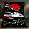 Black and White Sunset Car 2D Flat Pattern Flannel Blanket High Quality All Seasons Warmth and Comfort Perfect for Christmas Gifts.MMT0918276