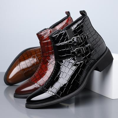 Size 48 Mens Chelsea Boots High Quality Classic Business Leather Shoes Fad British High-end Pointed Mens Boots Botas Para Hombre