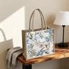 Flower Floral Pattern Shoulder Bag Canvas Geometric Cloth Bag Casual Ethnic Style Handbag  Women