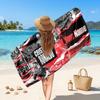 Cristiano Ronaldo Custom Beach Towel, Personalized Name Text Print, Football Logo Soft Quick‑Dry Towel Holiday Gift