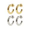 Fashion Personality Trendy Golden Bean Earrings Trendy Metal Thick C-Shaped Open Ring Earrings Golden Bean Hipopop Earrings
