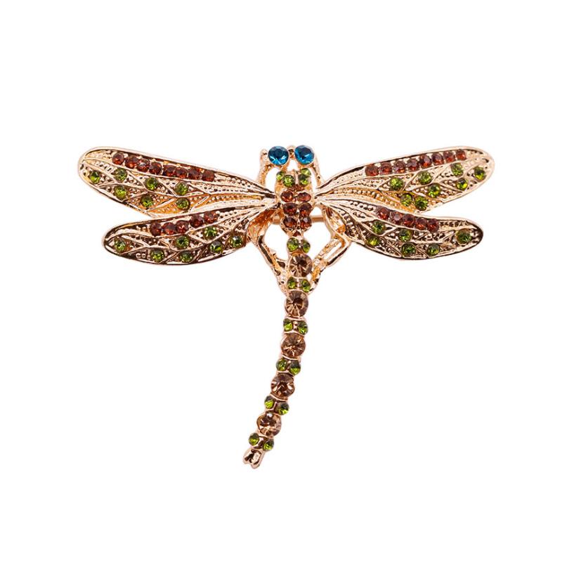 

Благородная ретро-брошь ручной работы в виде стрекозы, эмалевая женская брошь для свадебной вечеринки, броши для украшения на корсаже в виде животного со стразами