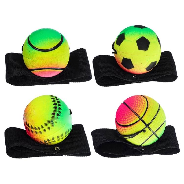 Wrist Return Hand Ball Rubber Rebounds Ball With Rope Stress Relief Toy for Enhancing Grip Strength and Reducing Anxiety