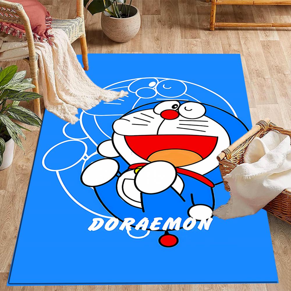 Doraemon Heart Adventure Themed Anti-Slip Rugs - Polyester Home Decor, Suitable for Bedrooms, Living Rooms, Doorways, Studios, and Decorations