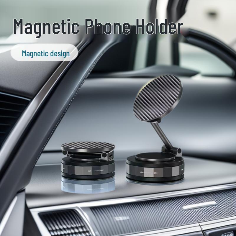 Rotating Foldable Magnetic Car Phone Holder with Vacuum Suction for Center Console or Dashboard Navigation 28
