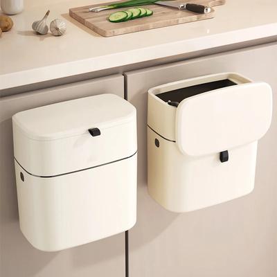 1pcs Stylish Hanging Trash Can for Household Toilets - Large Capacity Square Design Convenient Clamshell Lid
