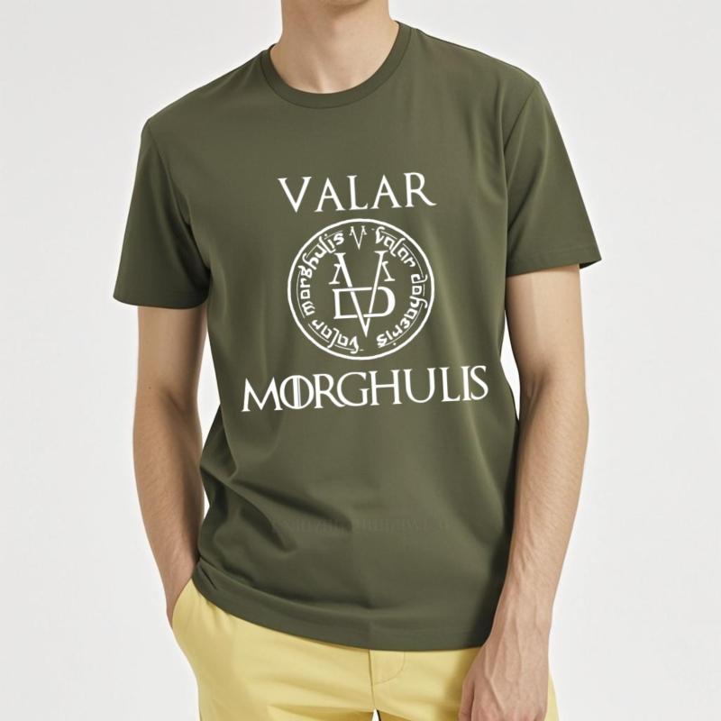 Summer Mens TShirt A Song Of Ice And Fire TShirt Valar Morghulis Printed Shirts Men Casual Tee Tops Plus Size Streetwear