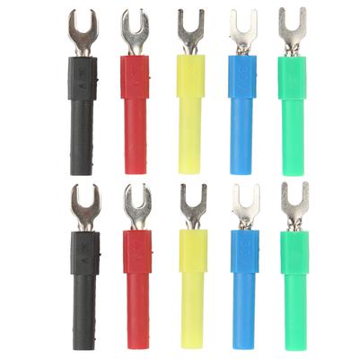 10 Stück U-Typ Drahtverbinder Rückseitige 4mm Buchse 5 Farben für Multimeter Elektronische Anwendung