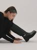 Blanc Toe Long Boots B22F58-Black