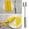 Stainless Steel Corn Cob Peeler Tool Magic Corn Stripper Easy Corn Thresher with Long Handle Sharp Blade Kitchen Gadget for Home Restaurant Use