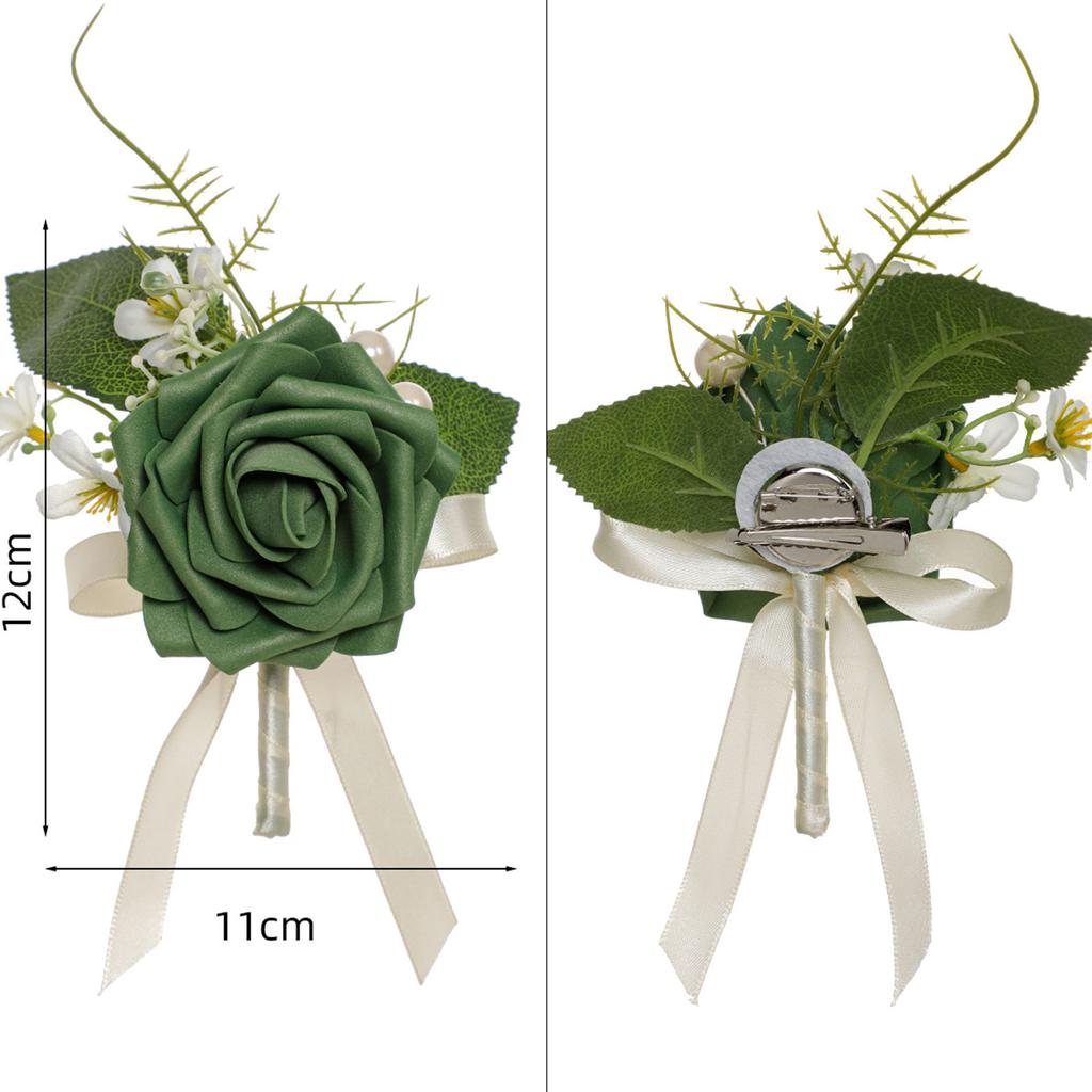 Elegant Artificial Rose Boutonniere Corsage with Delicate Craftsmanship Floral Brooch for Formal Gatherings Party