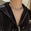 Stainless Steel Necklace Hiphop Punk Silver Color Rivet Chain Choker Necklace for Men Women Exaggerated Thorn Jewelry Gifts