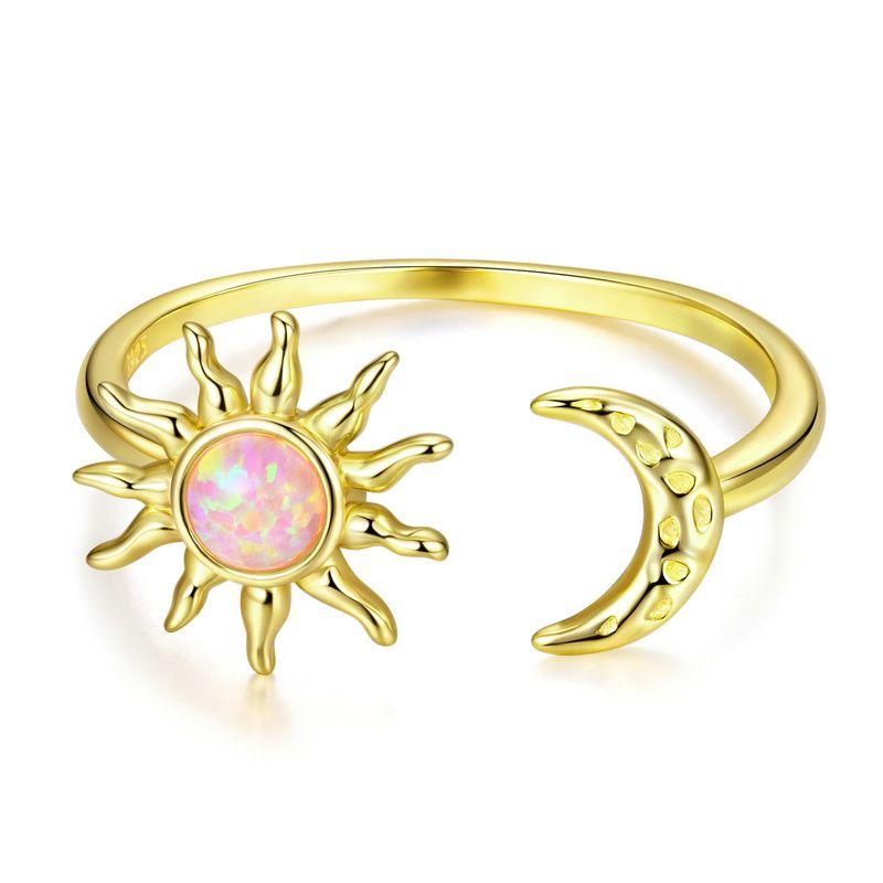 WOSTU Adjustable Rings Real 925 Silver Stackable Engagement Zircon Open Size Rings For Women Female Original Jewelry