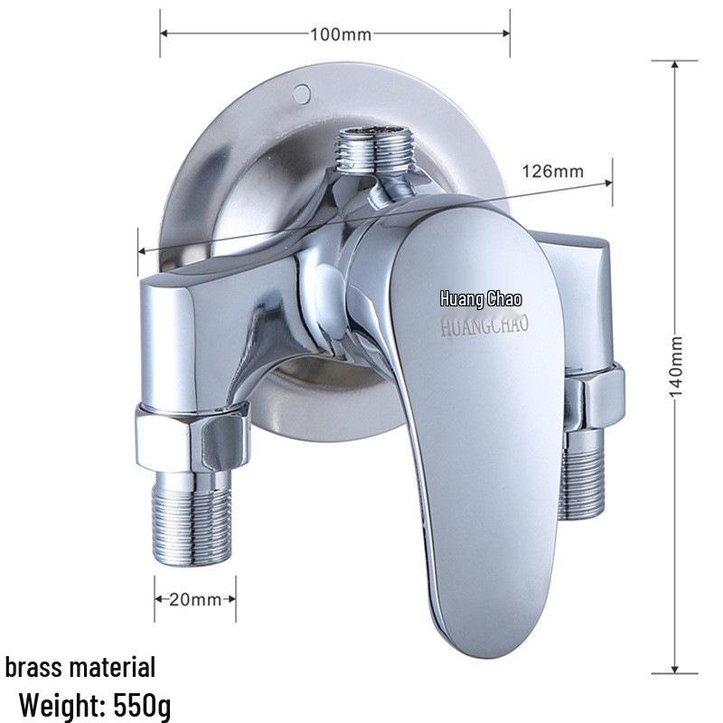 Triangular Exposed Shower Faucet with Hot and Cold Mixing Valve & Switchable Shower Head