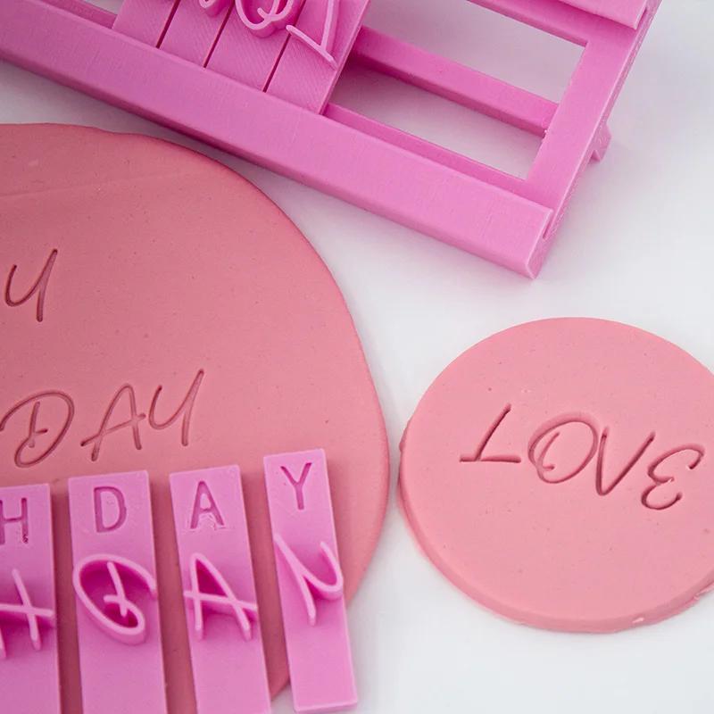 Alphabet A-Z Letter & Symbol Cookie Stamp Set Number Uppercase Letter Lowercase Letter Full Font Set Cake Clay Embosser Stamp