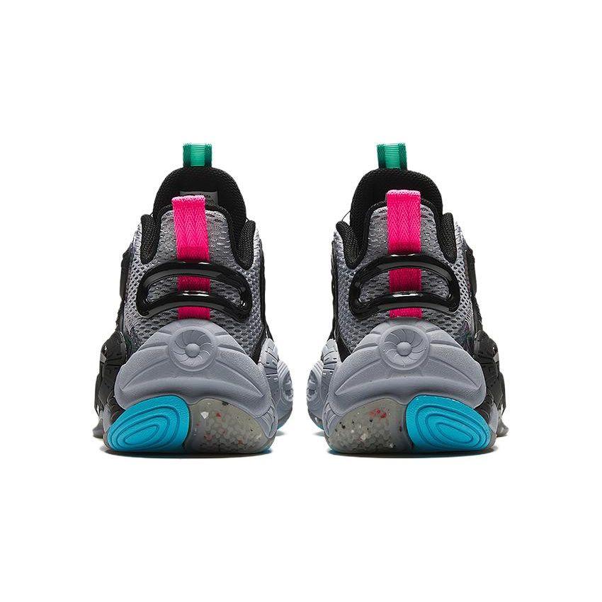Anta Kids Irregular 3.0 Low Top Basketball Shoes Kids Basketball Shoes Black Gray 312411114-4