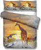 Giraffe Couples Lovers Dating Duvet Cover Sets - Giraffes Balloon At Sunset Bedding Set with Zipper Closure for Kids and Adults