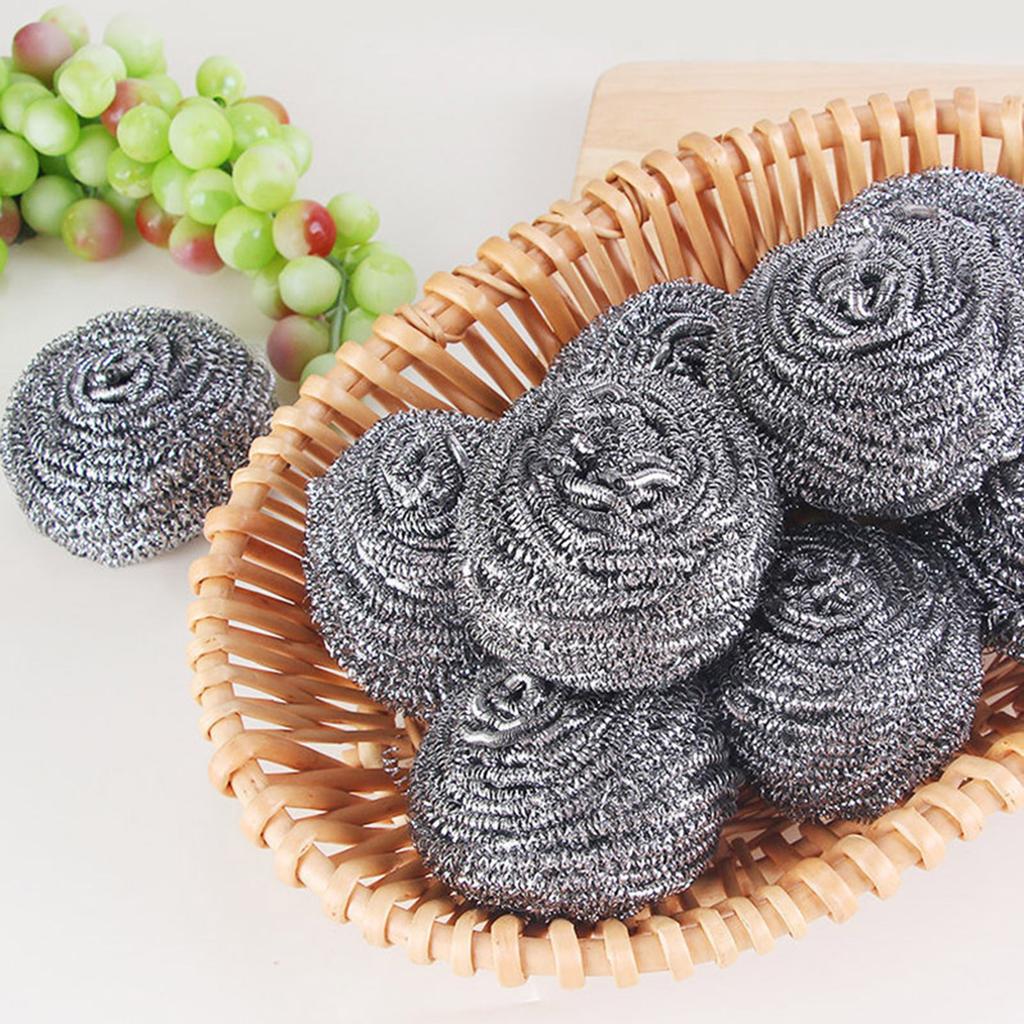 6pcs Stainless Steel Scrubbers Effortless Dish Pot Stove Scrubber Quickly Removing Stubborn Stains Home Cleaning Accessories