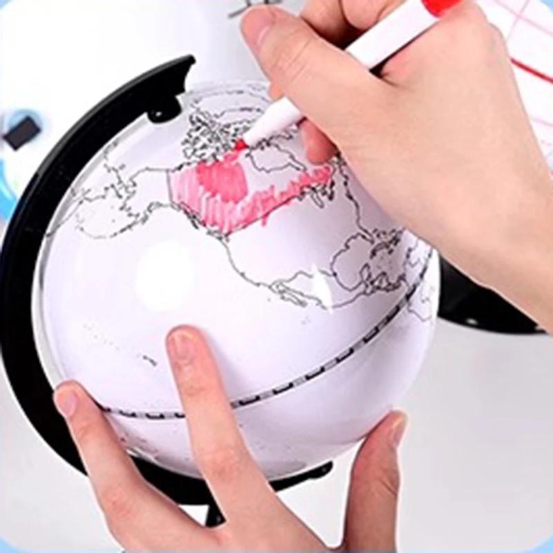 Miniature Globe DIY Colorable Portable Ball Children Study Creative Earth Model Ornaments Erasable Equipment Teaching Supplies
