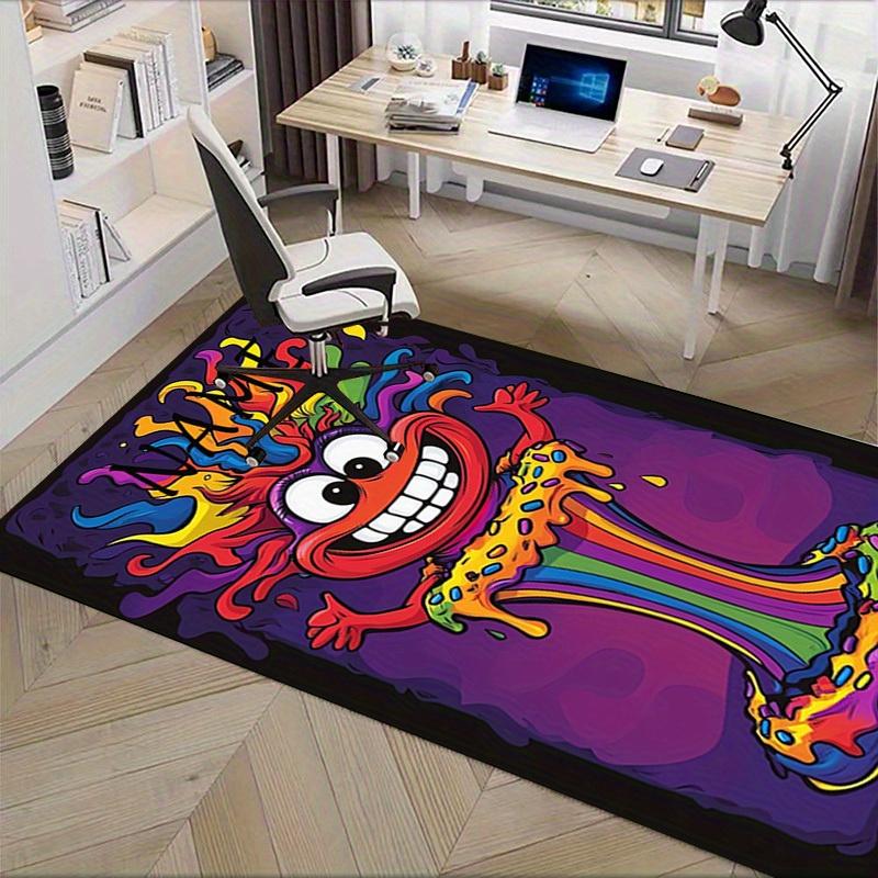 Cute Rainbow Man Office Carpet Soft Polyester Entrance Carpet Washable Non slip Machine Washable Ind