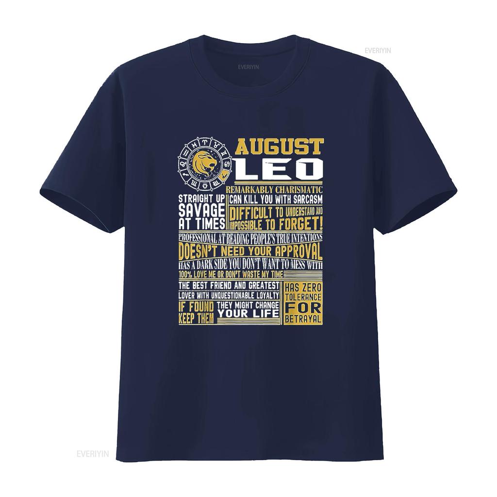 Best born in August Leo zodiac sign T Shirt for m Cute Womens Tops Summer Fashionable and Comfortable vintage Washed fashion