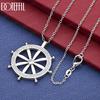 925 Sterling Silver AAA Zircon Round Pendant Necklace Fashion Jewelry