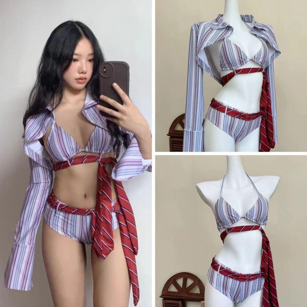 

Retro Striped Bikini: Pure Summer Vibes for the Hot Girl Academy Style Large
