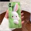 Case For iPhone 11 Casing For iPhone 12 / 13 Cover Luxury Cute Love Heart Rabbit Funny Clear Soft Silicone TPU Phone Case 6.1''