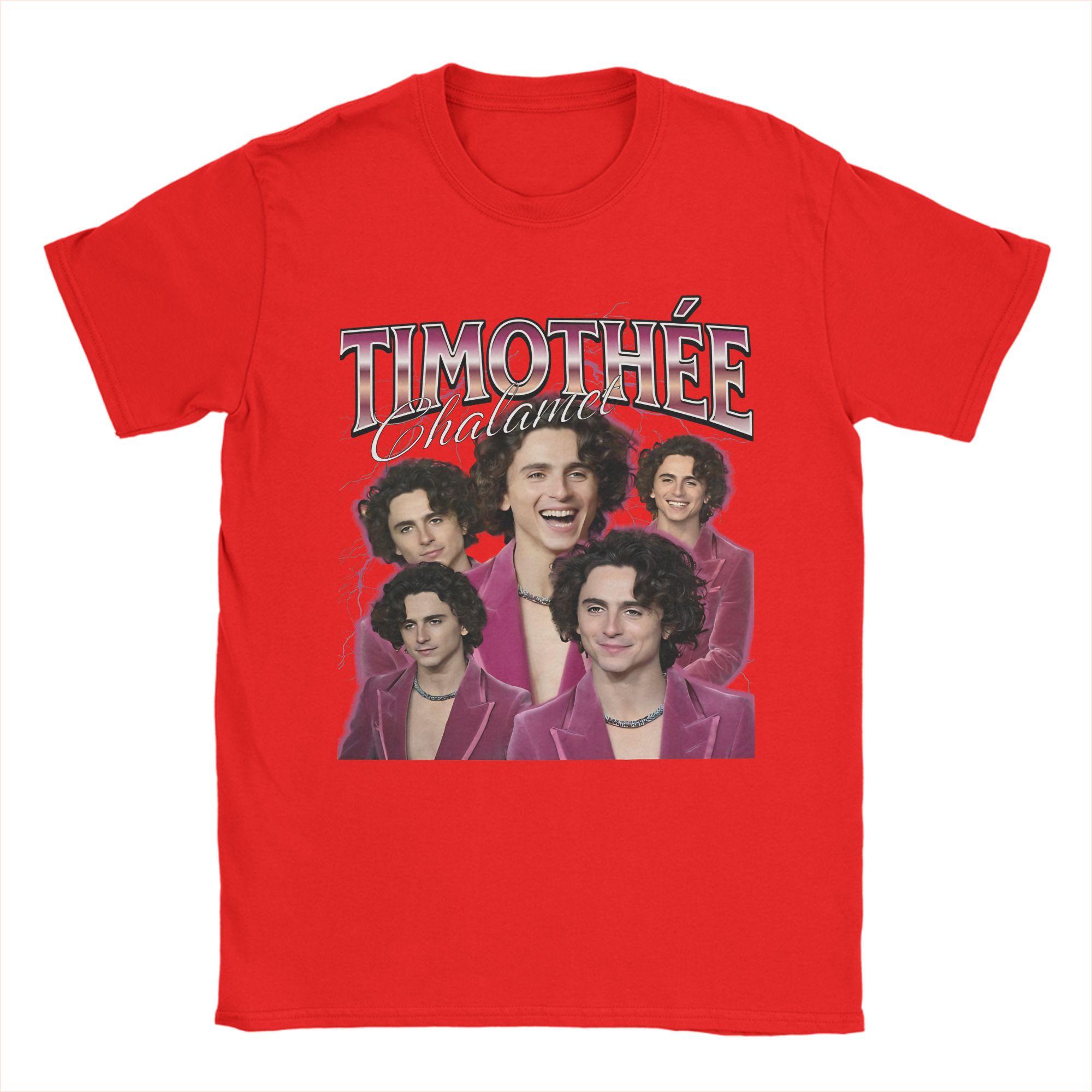 

Timothee Chalamet American Actor Cotton TShirt For Mens Summer Classic TShirts ONeck Hippie Tees Oversized Pattern Clothes S