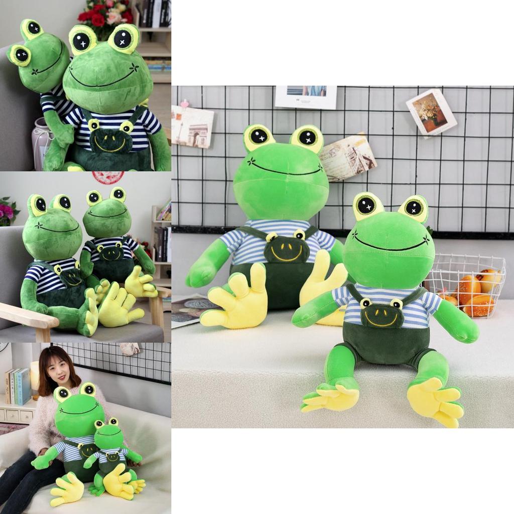 Cute Plush Frog Toy With Shoulder Strap For Kids' Sleeping Companion