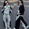 Autumn Children Girls Clothes Set Teenage Letter Pullover &Pants Bottom 2pc Kid Color Blocking Sweatshirts Fashion Tracksuits