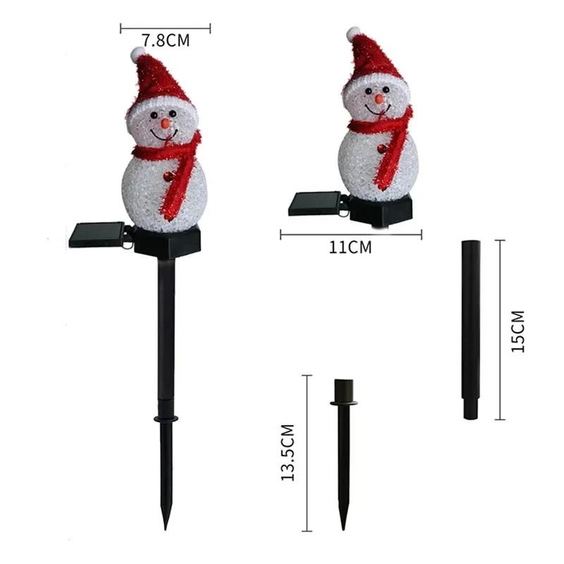 2/1PCS Solar Christmas Snowman Ground Plug-In Lights Outdoor Indoor Villa Lawn Garden Decorative Atmosphere Led Lights