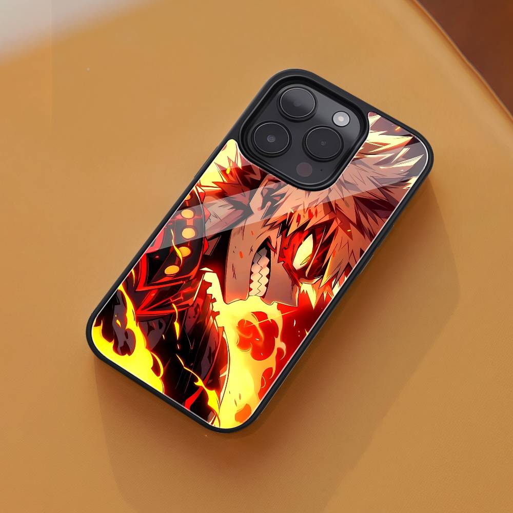 

Anime Character Katsuki Bakugo Black Hard Plastic Phone Case For Iphone 17 Air 16 15 14 13 12 11 Pro Max PC TPU Ins Case iPhone 16 pro
