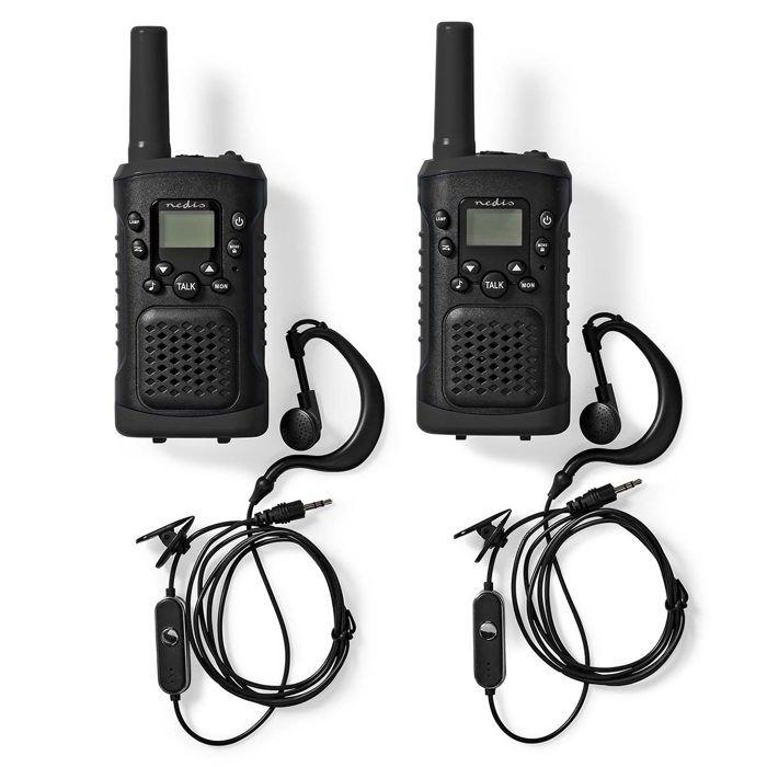 Talkie-Walkie - NEDIS - WLTK0610BK - 2 combinés - Portée 6 km - 8 canaux - VOX - Noir