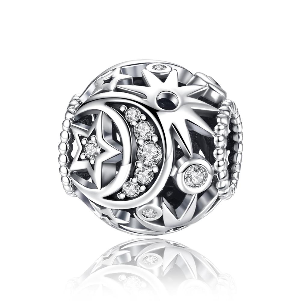 Charms Plata Stars And Moon Bead Clips And Spacers Charm Copper Plated Fit Charms Original Bracelet For Jewelry Making Diy Charm