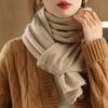 Women's Cashmere Shawl Scarf 100% Merino Wool Pure Color Sleeved Shawl Autumn Winter Outdoor Warm Shawl Scarf
