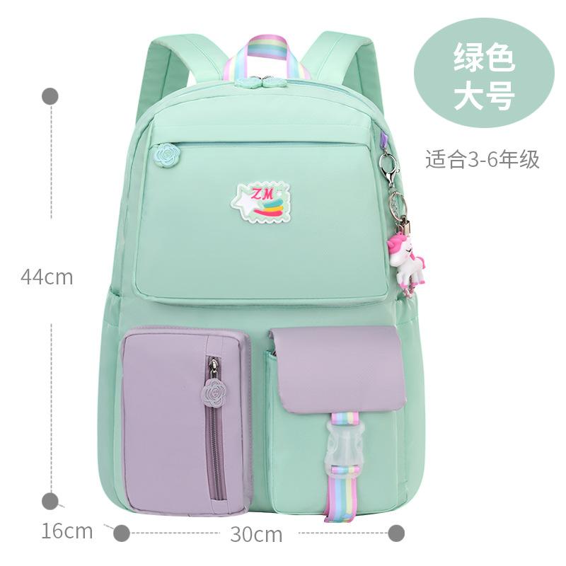 New primary school bag, women's light casual children's backpack, cute lady contrasting color student bag