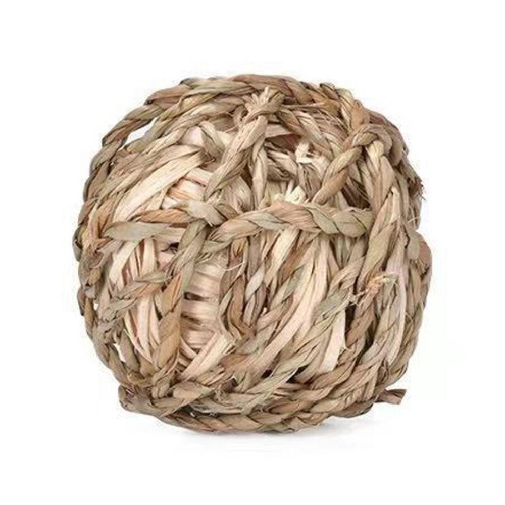 7CM Chewing Braided Ball Guinea Pig Rabbit Hamster Chew Toy Natural Grass Ball Pet Interactive Toy