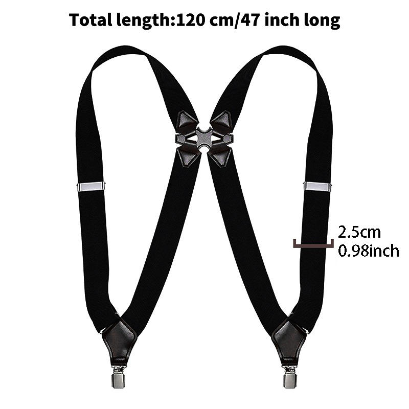 Vintage Suspenders for Men Wedding Party Formal Casual 2.5cm Wide Adjustable Elastic Trouser Braces Strap Belt