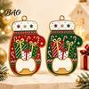 Christmas Tree Hanging Ornament Glove Bottle Opener, Shape Remover with Magnetic Backing, Holiday Kitchen Gadget Accessories Durable Zinc Alloy