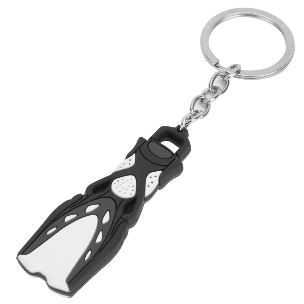 PVC Diving Theme Key Unique Short Flipper Shape Keychain Fin Key Gift