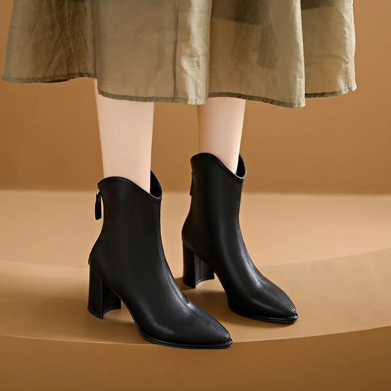 Fashion Plus Size 43 Women Victorian Ankle Boots Leather Lace Heel Shoes for Women Lace Up Spliced Fashion Ladies High Heels Woman Boots