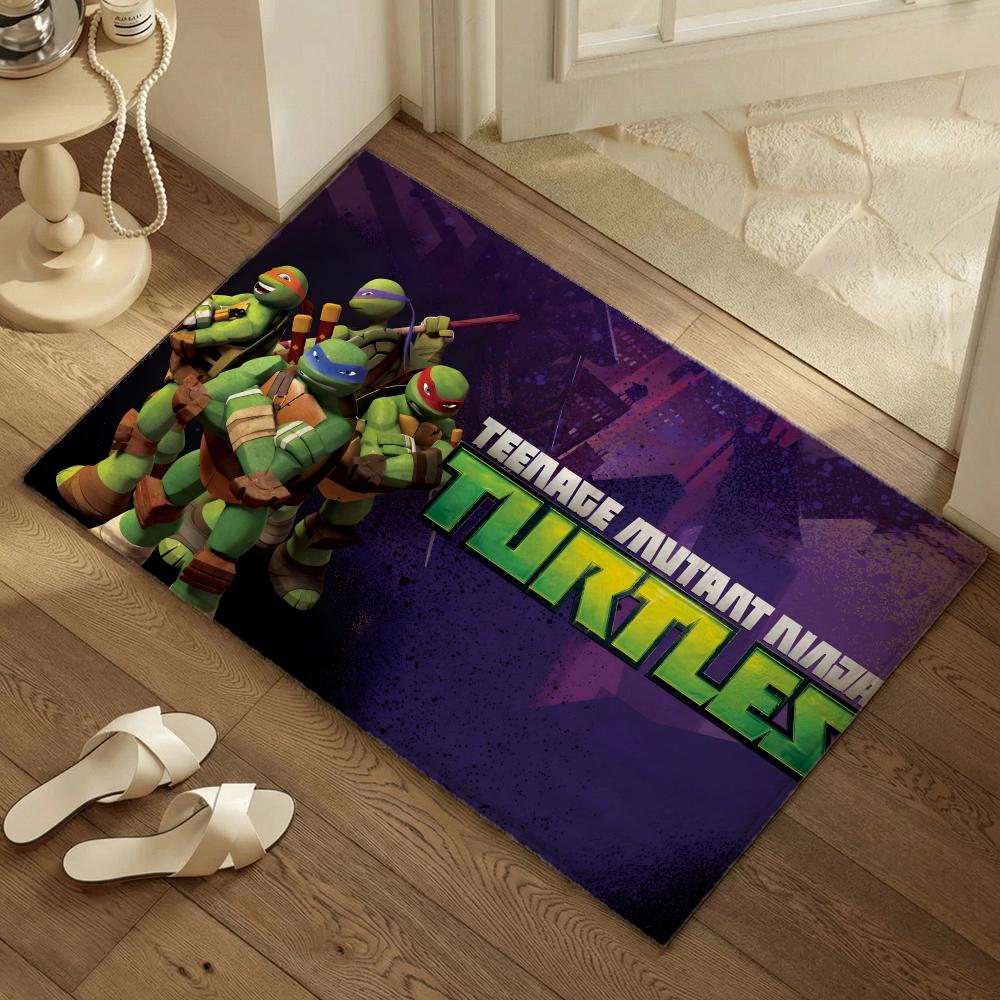 Anime N-Ninja Turtles Floor Mat Thickened Soft Flannel Mat Non-Slip Absorbent for Living Room Home Decor
