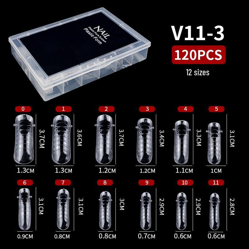 120-Piece Transparent Paperless Nail Art Holder for UV Gel Extension