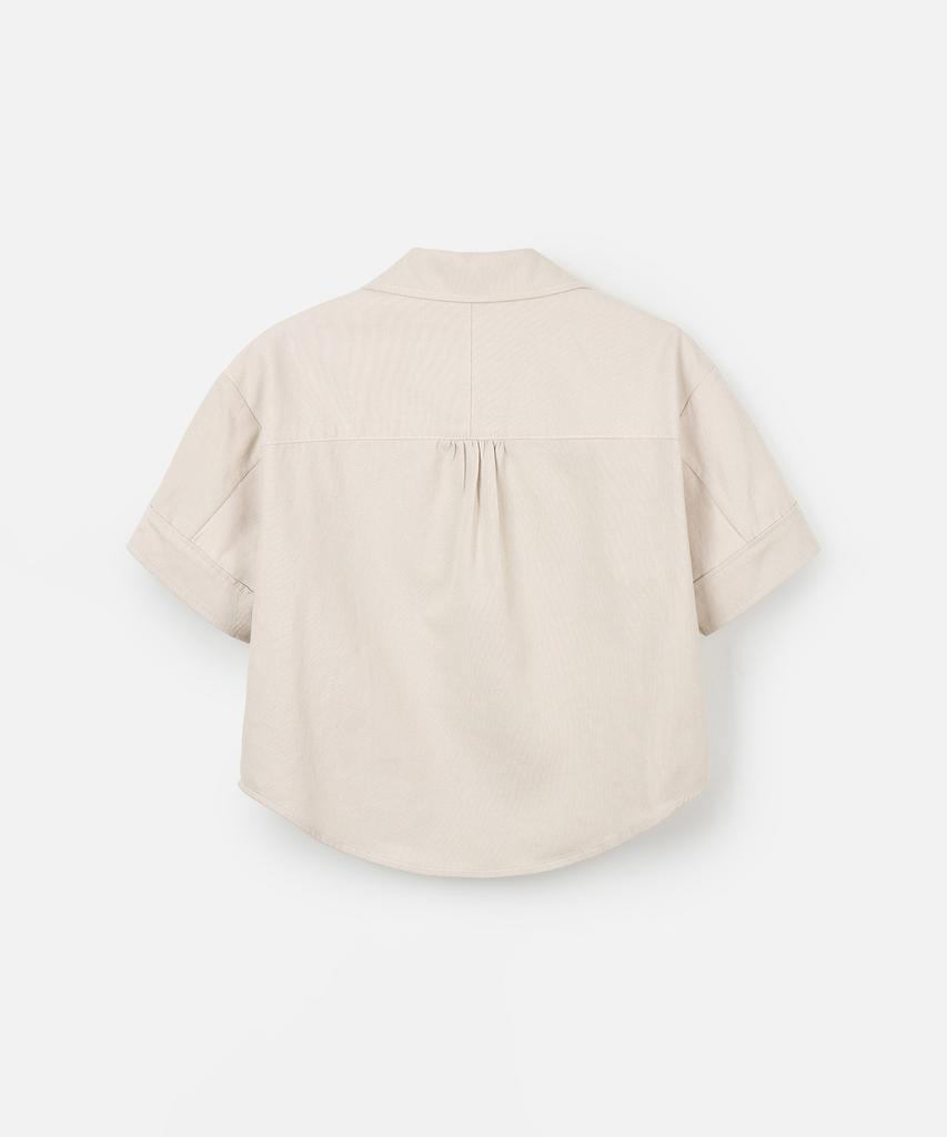 Poseuteupeulei (Women'S) French Work Short Sleeve Shirt_Ivory