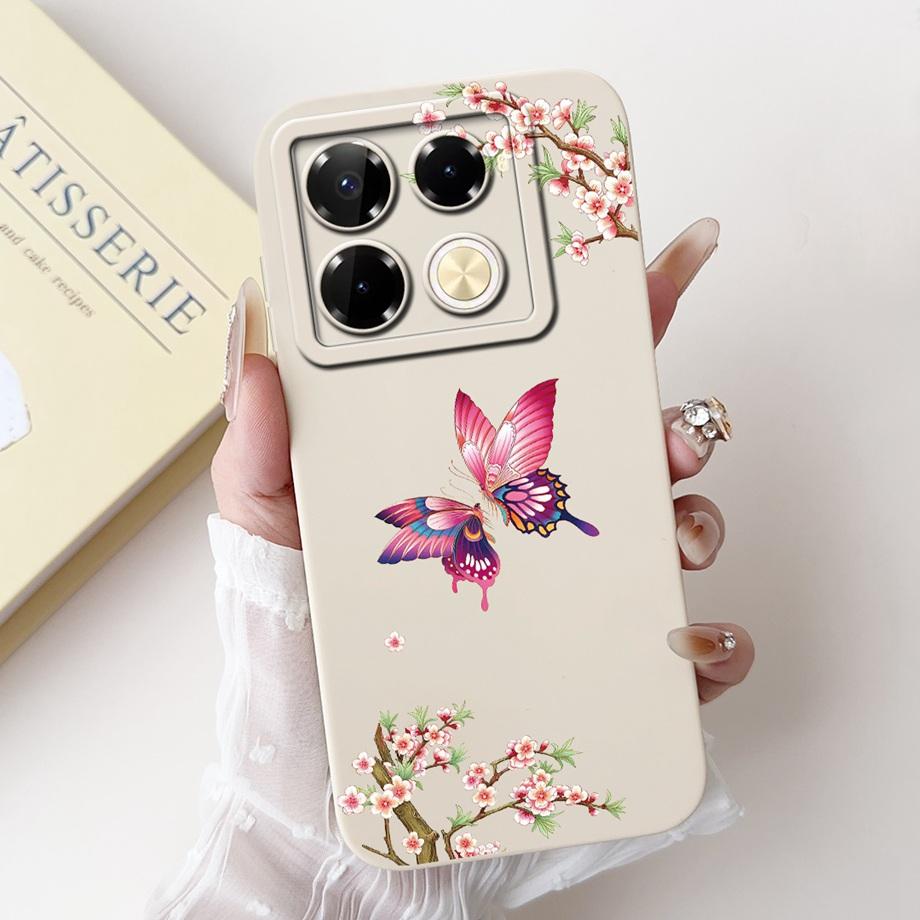 Soft TPU Candy Silicone Phone Case For Infinix Note 40 Pro Plus Note 40 4G 5G Back Cover Note40 4G Bumper Flower Girl Fashion
